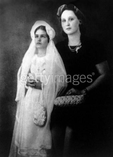  Singer Dalida, young, with her godmother