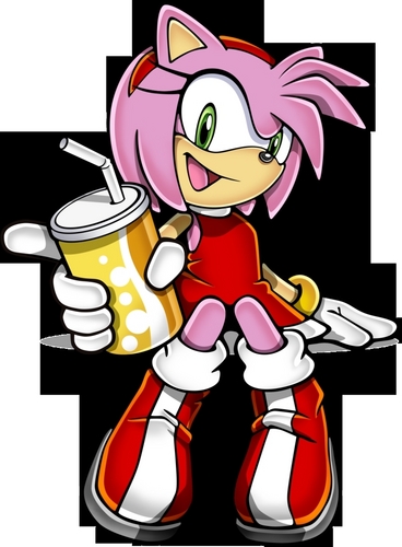 amy rose with a soda