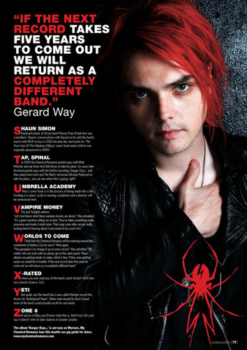  Gerard/MCR in Rock Sound Magazine (March 2011)