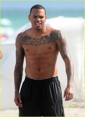  Chris Brown: Shirtless Miami ビーチ Bum