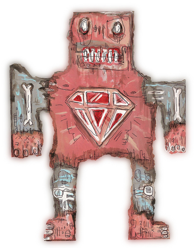  Diamond Man por outsider artist Justin Aerni