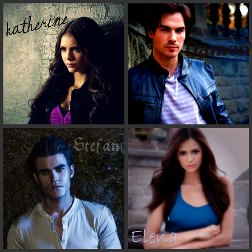  My Katherine, Damon, Stefan, and Eleena collage