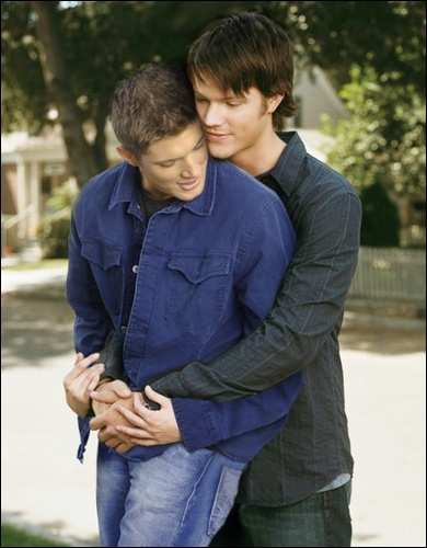 Sam hugging Dean