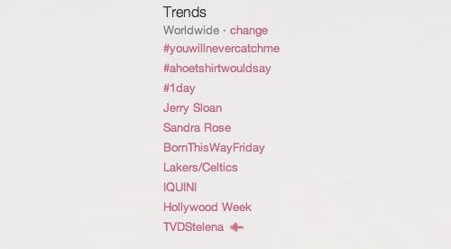  Stefan & Elena Trend World Wide on Twitter! ♥