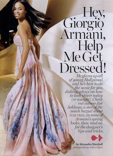  Zoe featured in Glamour Giorgio Armani Editorial June 2009