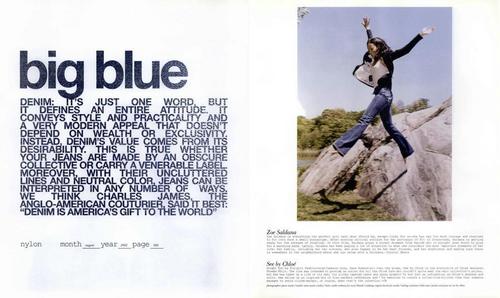  Zoe featured in Nylon Big Blue Editorial August 2002