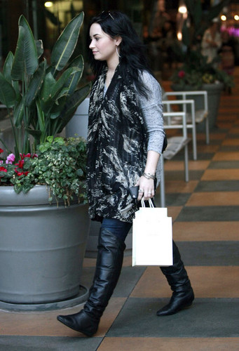  Demi Lovato Shopping And Eating At A Mall In Los Angeles