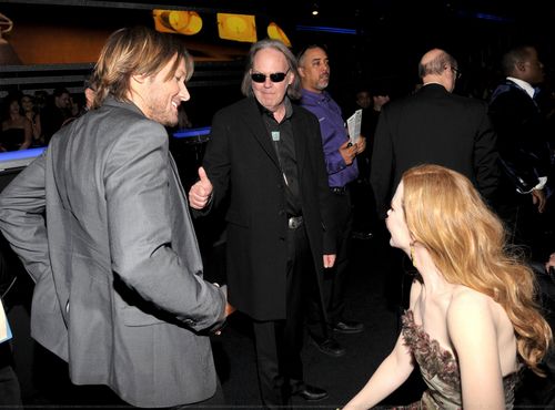  Keith, Nicole and Neil Young at the 53rd Annual GRAMMY Awards