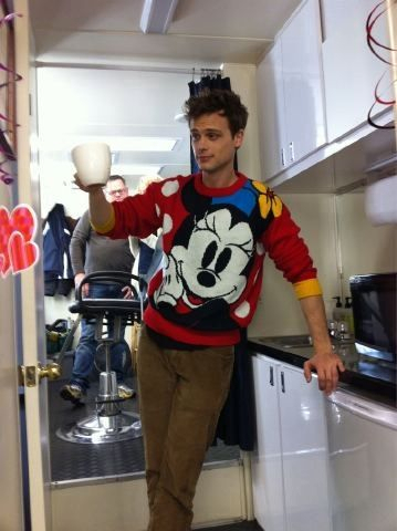 Matthewand his Minnie Mouse sweater