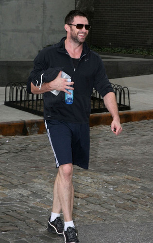 Hugh Jackman Leaves Home - February 17, 2011