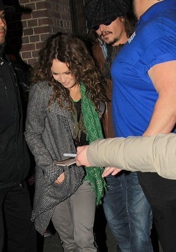 Johnny Depp and Vanessa Paradis leaving Town Hall after her concert in NY - 16 Feb 2011