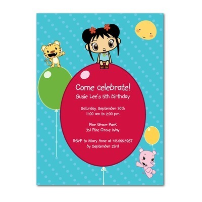 Ni Hao, Kai-Lan Big Balloon Birthday Invitation
