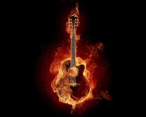  OMG! violão, guitarra is on fire!