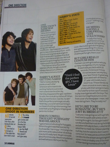  1D = Heartthrobs (Inside SugarLadsMag) I Can't Help Falling In Cinta Wiv 1D 100% Real :) x