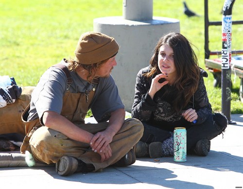  2011-02-20 Shenae Grimes researching her role for the upcoming film "Sugar"