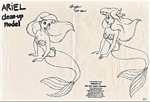  Walt 디즈니 Sketches - Princess Ariel
