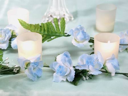  Pastel Blue Rose Garland