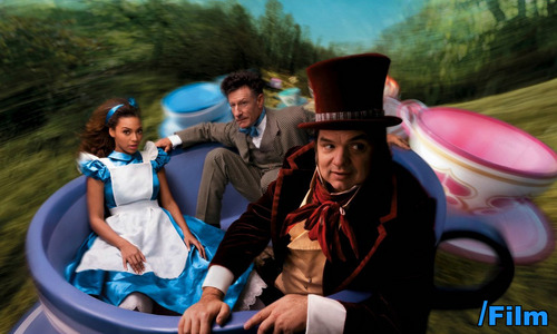  Beyoncé as Alice, olive Platt as the March Hare, and Lyle Lovett as the Mad Hatter