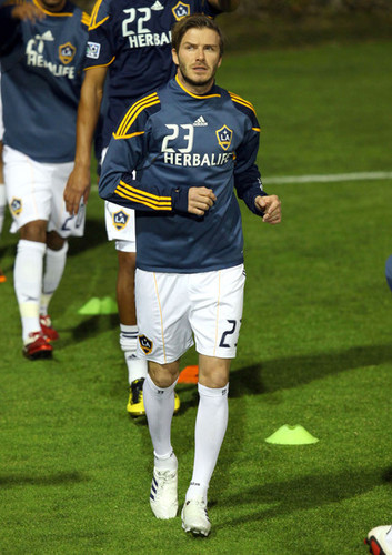  David And The LA Galaxy Playing A Fußball Match Against Club Tijuana - March 3, 2011