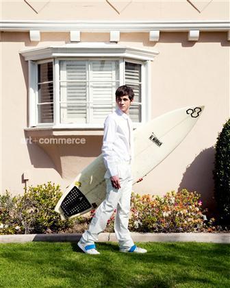  Logan Lerman and a Surfboard