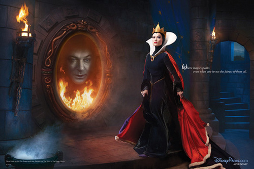 Olivia Wilde and Alec Baldwin as The Queen and Magic Mirror