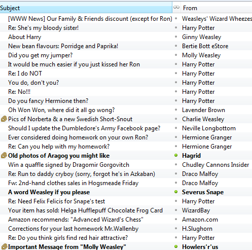  ron weasleys email lista