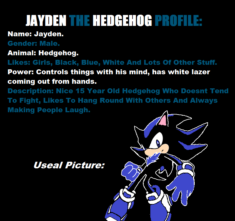 Jayden The Hedgehog Profile
