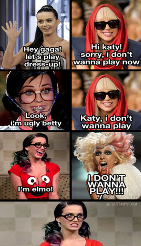  Katy Perry and Lady Gaga play Dress-up