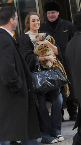  Miley cyrus leaving her hotel in New York City.