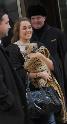  Miley cyrus leaving her hotel in New York City.