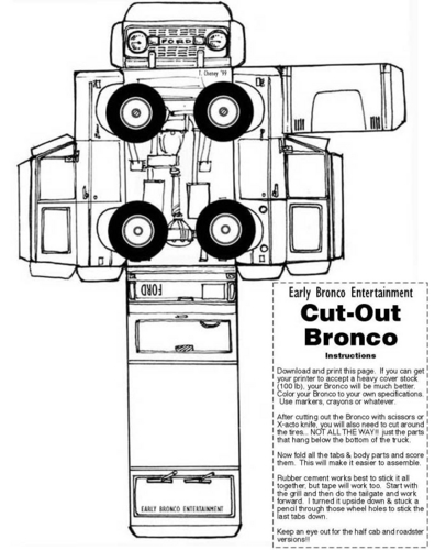  Ford Bronco paper model
