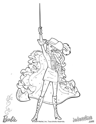  Aramina as musketeer- coloring page