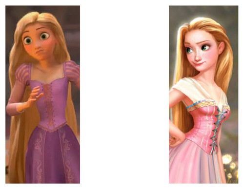  Old version of Rapunzel vs newer version(Tangled/Rapunzel unbraided)