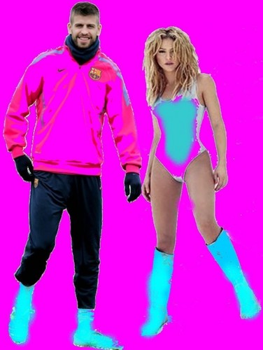  Шакира and Piqué: their clothes must colours harmonize !!!!