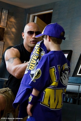  The Rock and little Cena