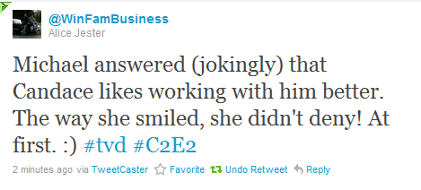  Candice likes working with Michael better?