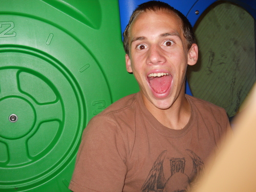  My silly son having fun with his son in the kiddie area of the пицца place :D