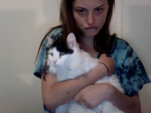  Phoebe Tonkin with her cat