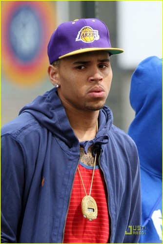  Chris Brown Hangs In NYC