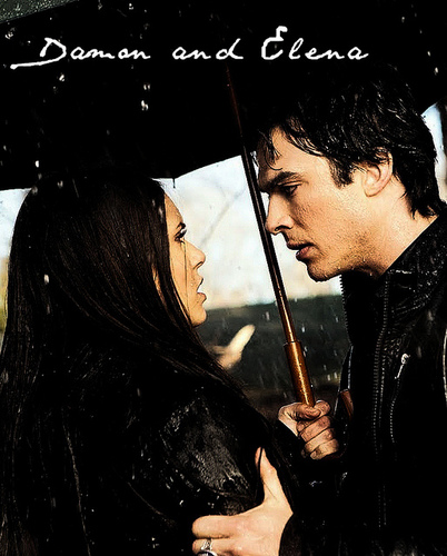  Damon & Elena in the Rain <3