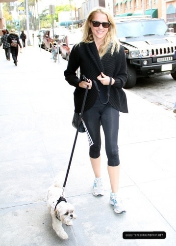  Out and about with her dog in Beverly Hills