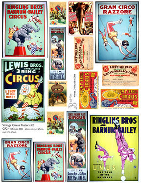  Vintage Circus Poster Collage
