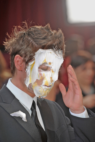  zac efron with cream pie in the face