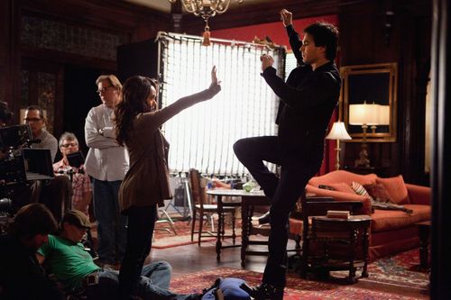  Damon & Bonnie Behind The Scenes 2x18