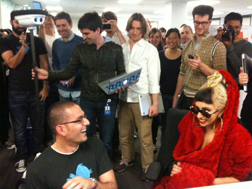  Gaga Visits Twitter Offices in San Francisco