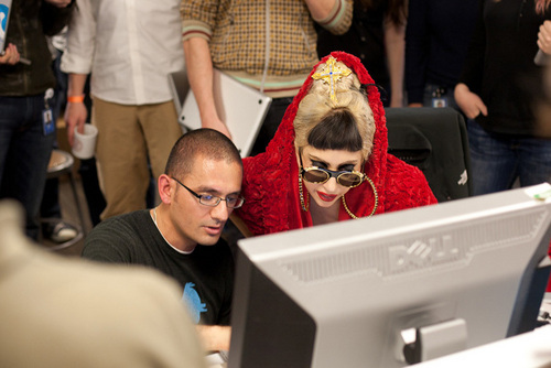  Gaga Visits Twitter Offices in San Francisco