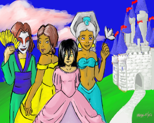  ATLA girls as 迪士尼 princesses