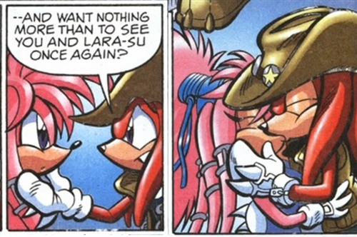  Knuckles and Julie-Su Kissing <3