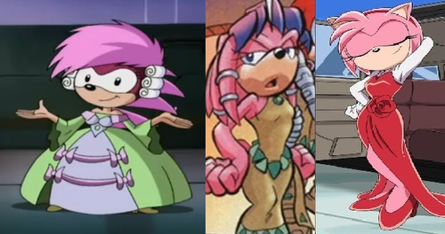 Pink Sonic Girls in their Formal Wear