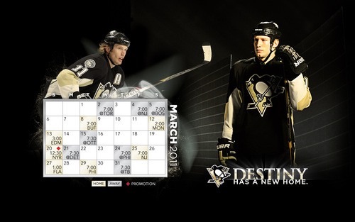  Pittsburgh Penguins March 2011 Calendar/Schedule